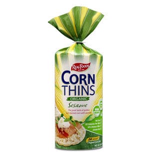 Real Foods Sesame Corn Thins 150g